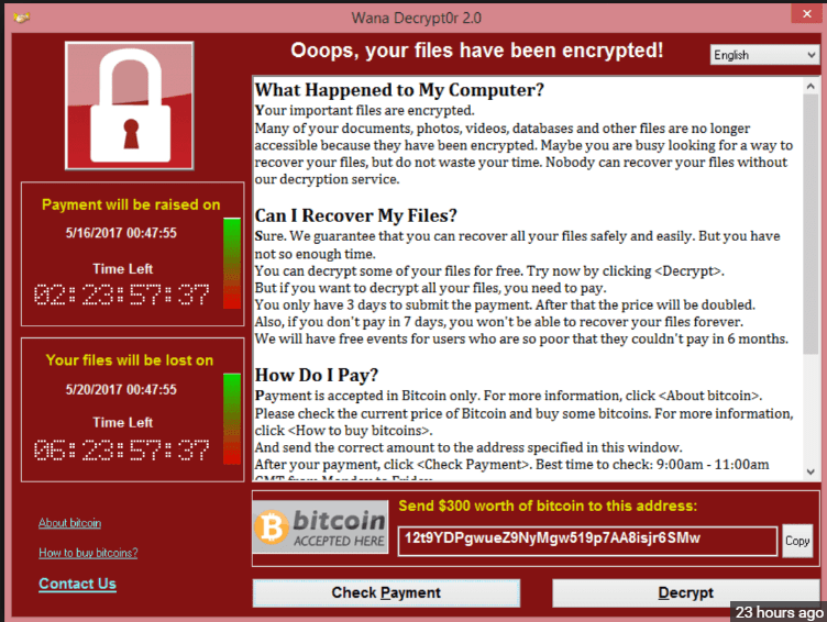 WannaCry Ransomware Virus